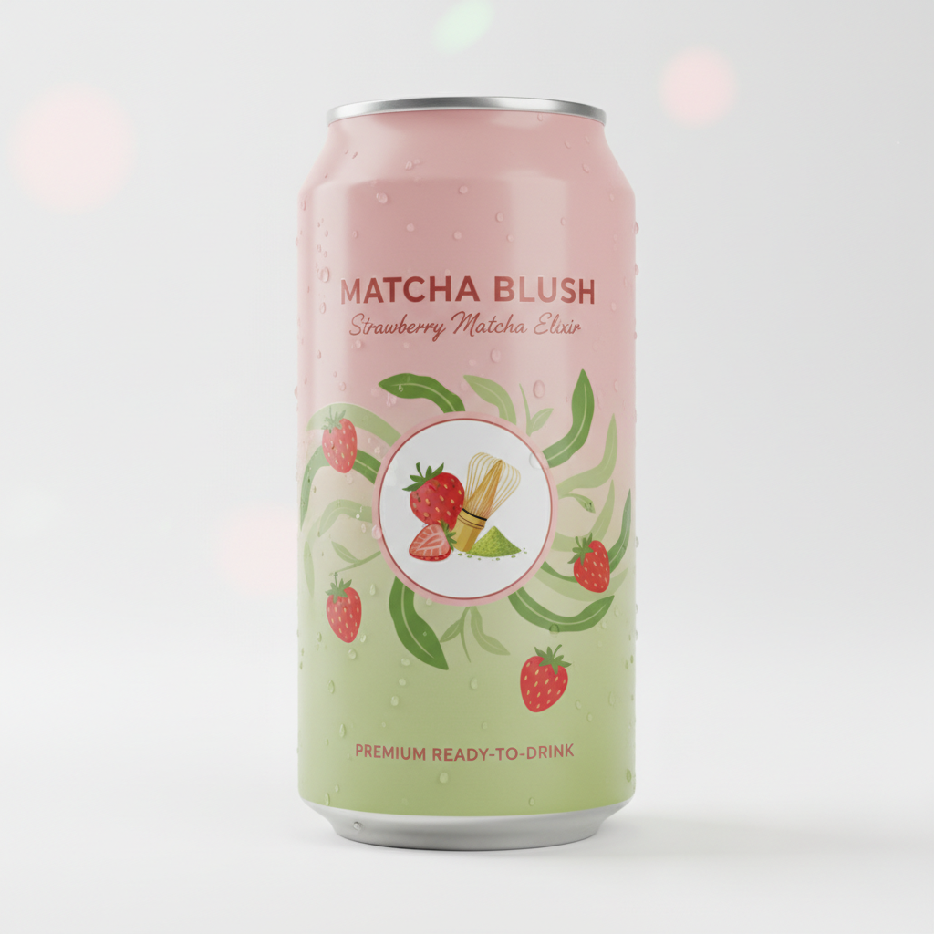 Strawberry flavour Natural Matcha Pre-Workout Drink
