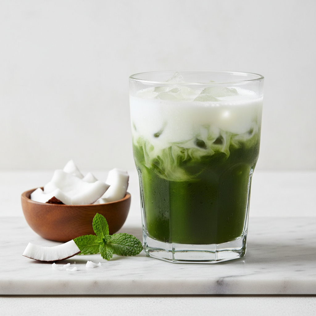 Coconut flavour cold brew matcha