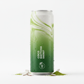 Coconut matcha pre-workout drink in a 12 oz aluminum can.